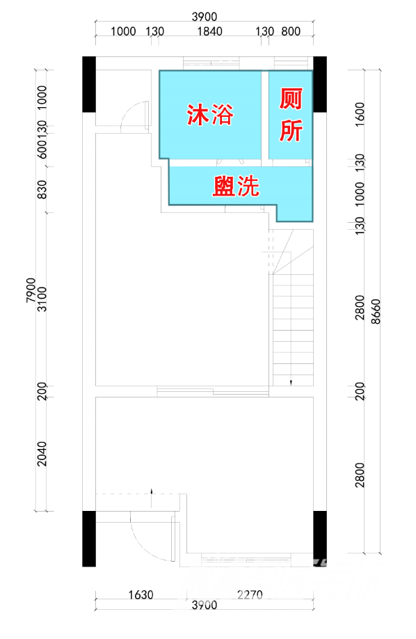 日式風格裝修-衛生間平面圖